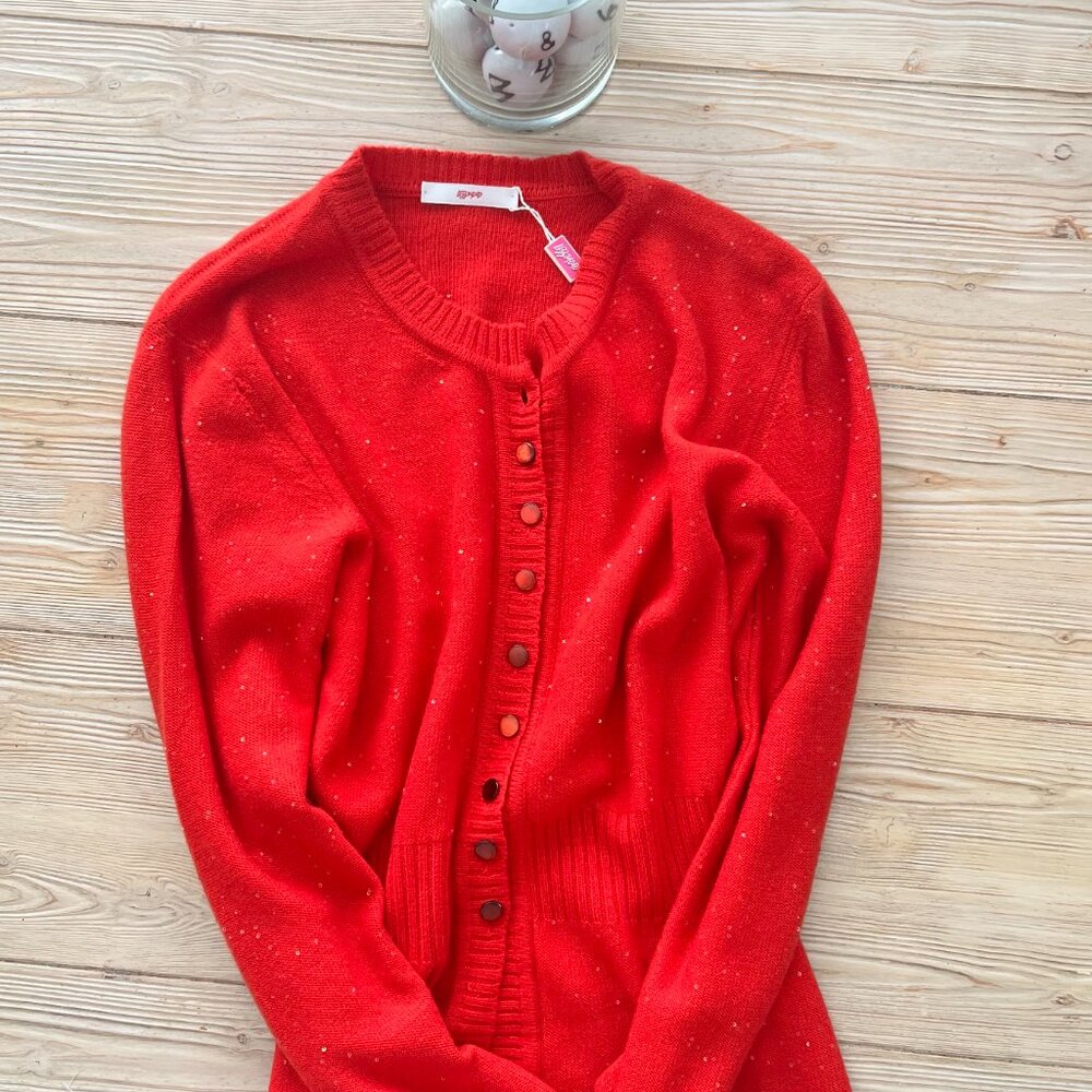 Italian Luxury Cashmere Red Cardigan| Large |  Lux | Large - Picture 7 of 7